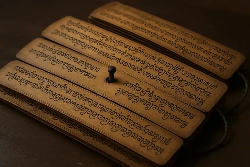 Exemple lontar et alphabet balinais - Amanaska Bali - agence de voyage locale à Bali